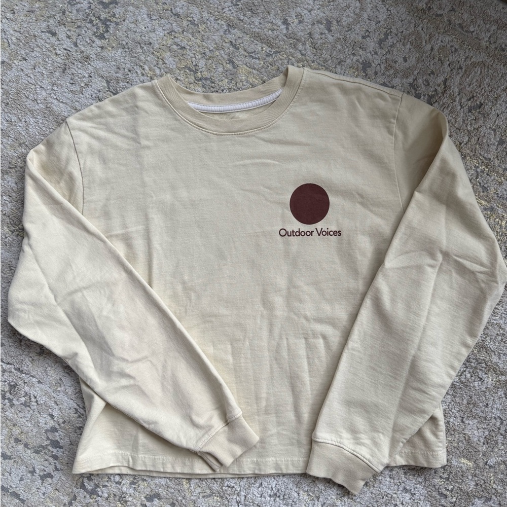 Outdoor Voices Tan Women's Crew Neck Sweater